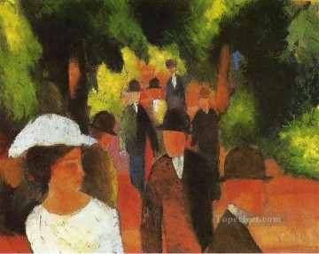 Expresionismo Painting - Paseo con media longitud de chica de blanco expresionista